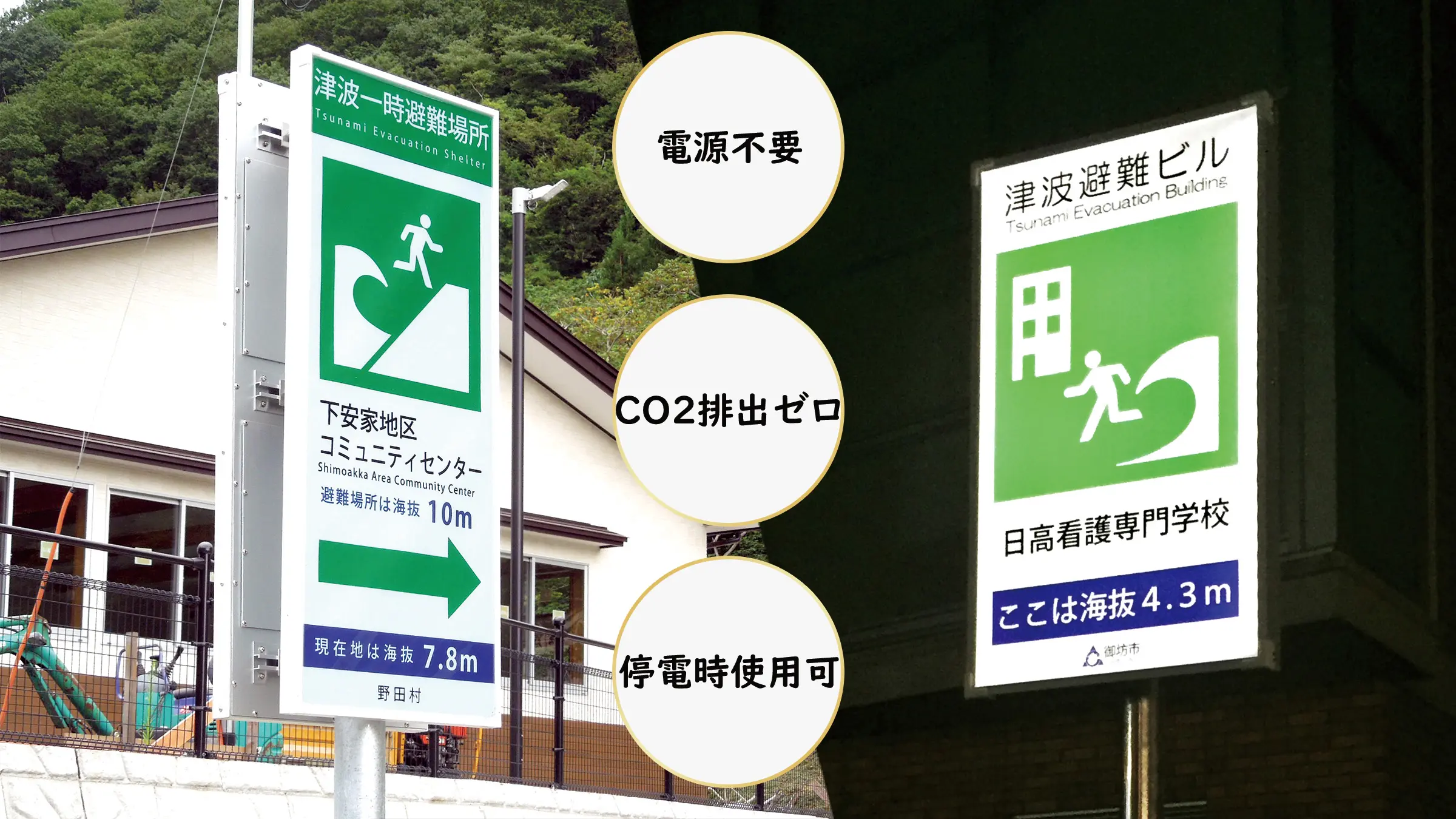 デザインソーラーパネル避難標識