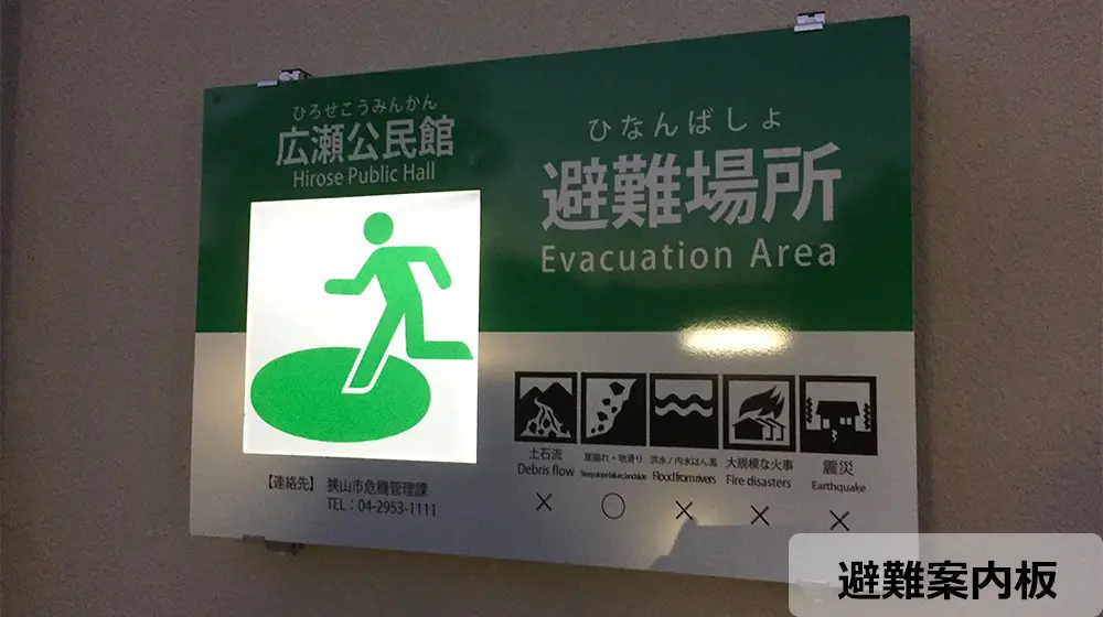 ソーラー避難案内板